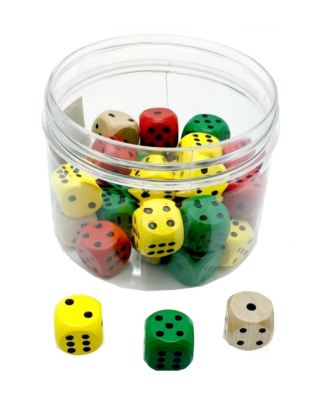 Hračky - Kostky hrací 1,6cm dřevo PK37-9
