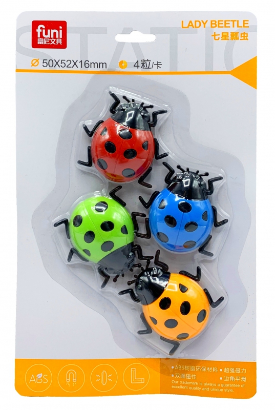 Magnety dekorační - Magnet berušky 4ks-4,8cm PK19-46