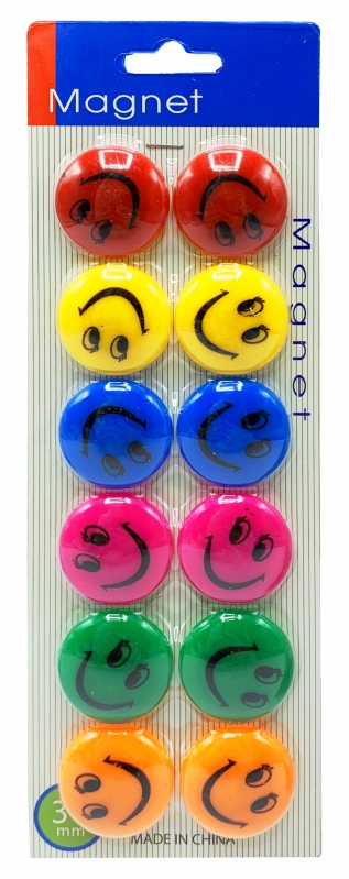 Magnety dekorační - Magnet úsměv 12ks-3cm PK19-26