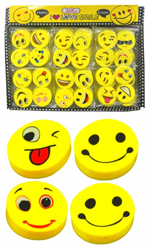 Gumy mazací - Guma úsměv 4ks-2,5cm PK62-2