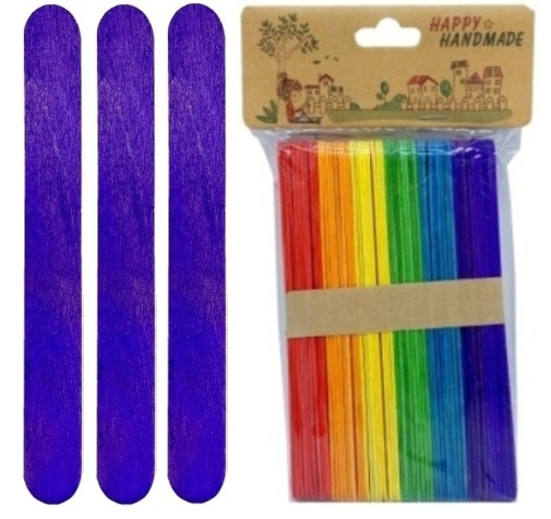 Dekorační potřeby - Dřívka dekor.50ks-barevné 150x18x1,5mm PK117-4