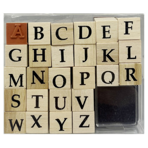 Razítka abeceda-dřevo 15x15x24mm PK60-70